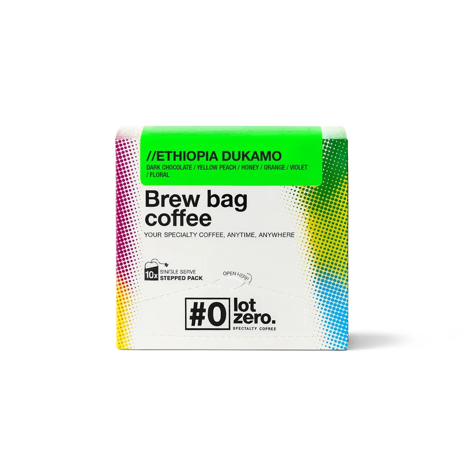 Lot Zero Brew Bags Ethiopia Dukamo caffè filtro box 10 bustine