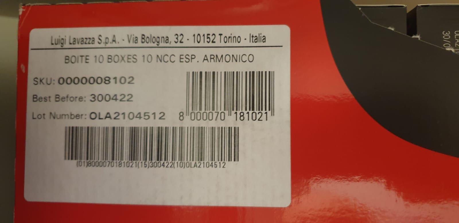 Lavazza Espresso Armonico capsule Nespresso 100 pz arabica