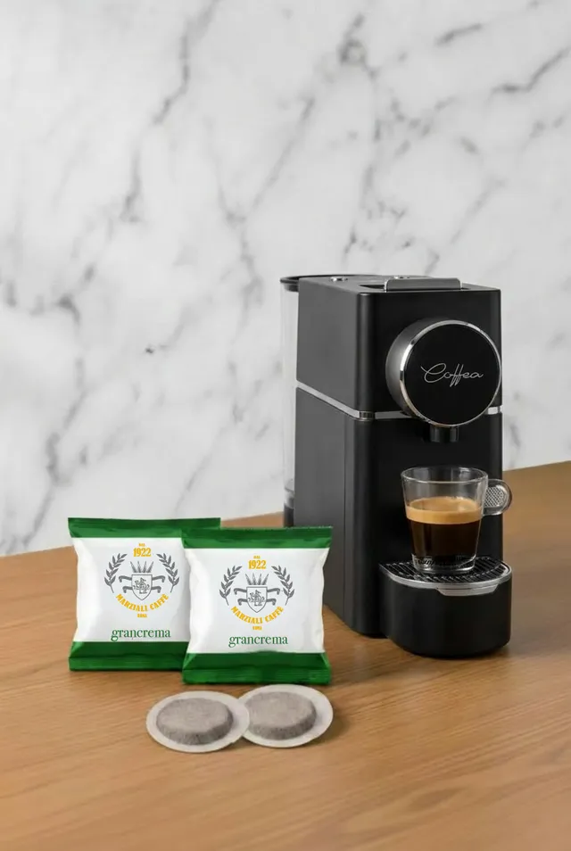 Marziali 450 cialde Grancrema + Macchina Polti Coffea S18 nera kit