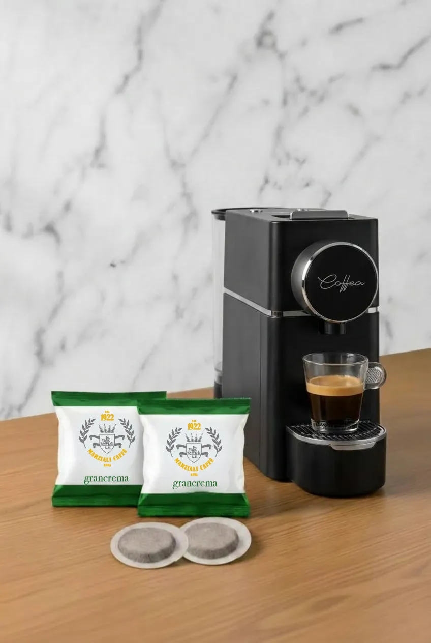 Marziali 450 cialde Grancrema + Macchina Polti Coffea S18 nera kit