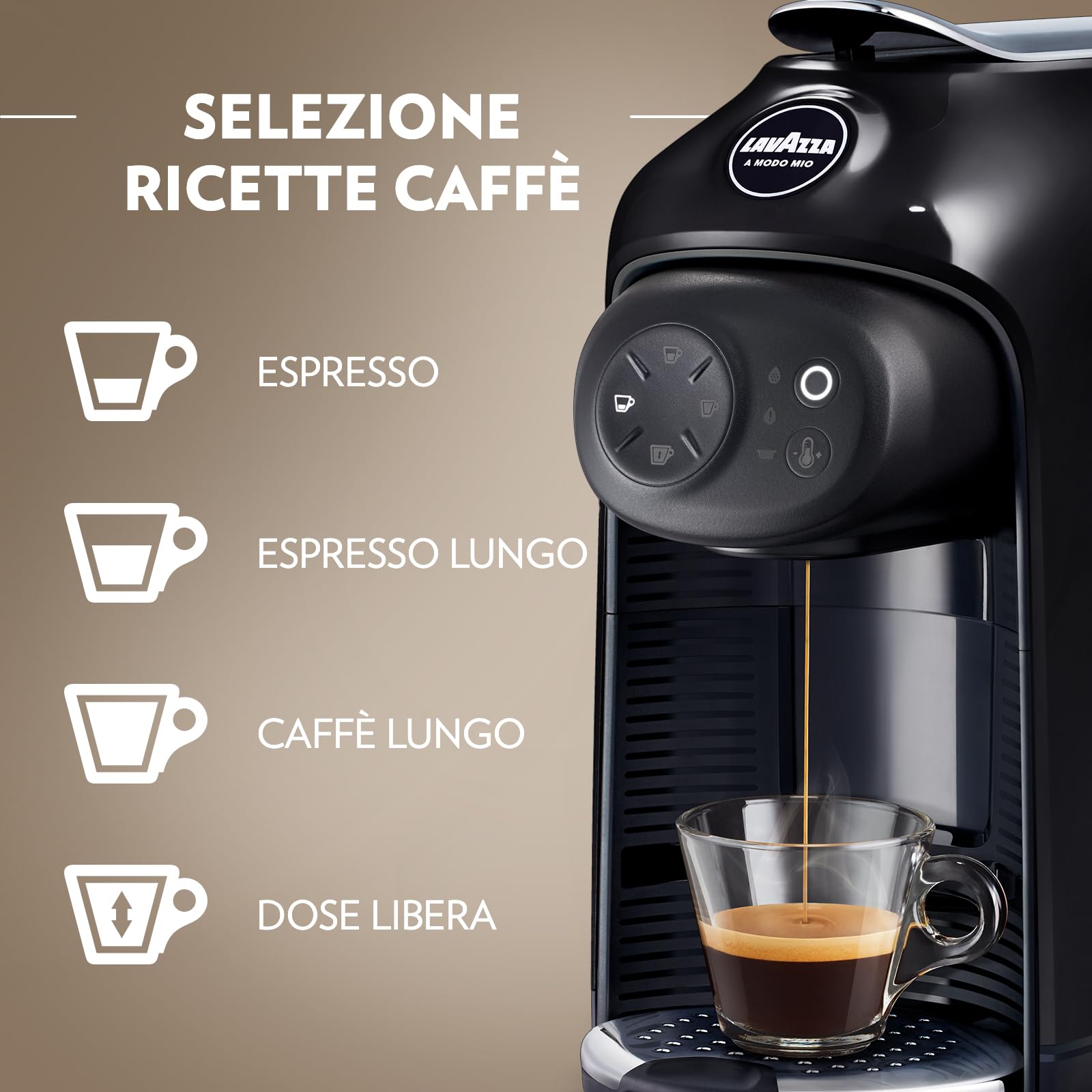 Lavazza Idola macchina A Modo Mio nera touch 64 capsule