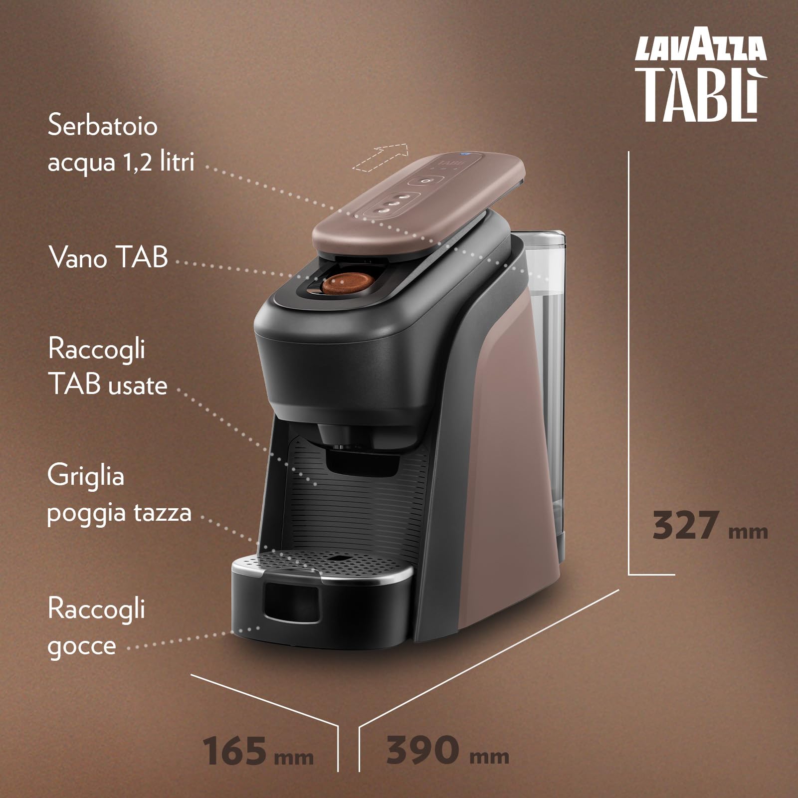 Lavazza Tablì Macchina Caffè Marrone + 96 Tab Crema Plus