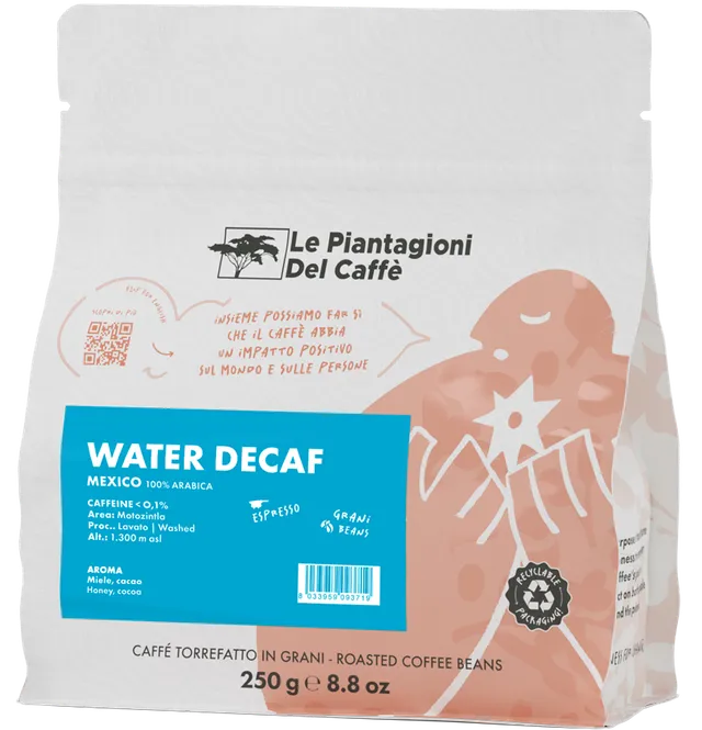 Le Piantagioni Water Decaf decaffeinato miele cacao 500 g
