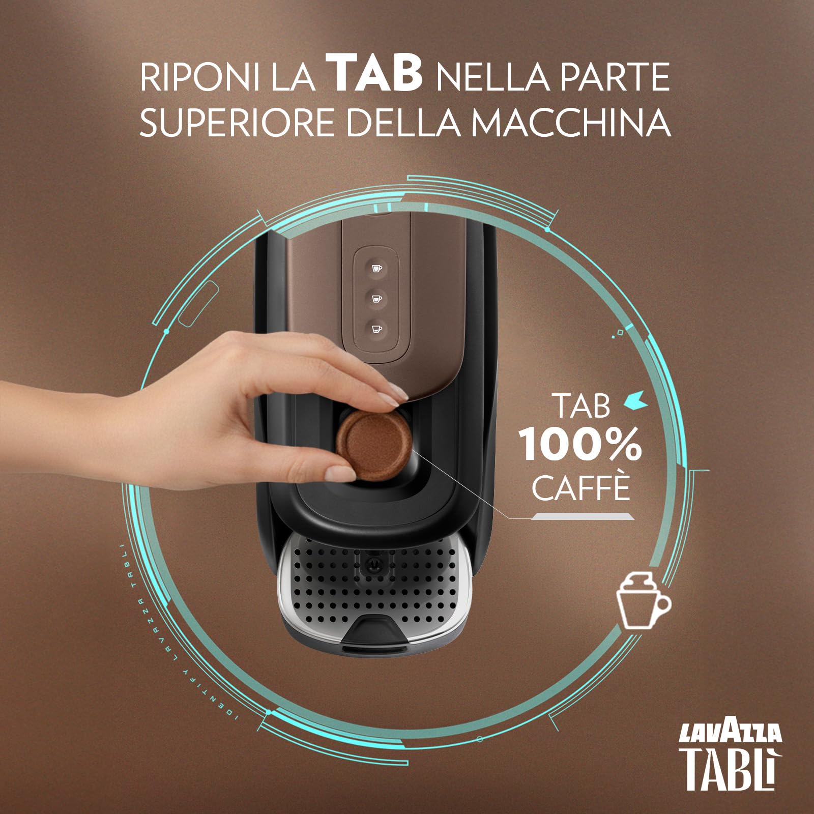 Lavazza Tablì Macchina Caffè Marrone + 96 Tab Crema Plus