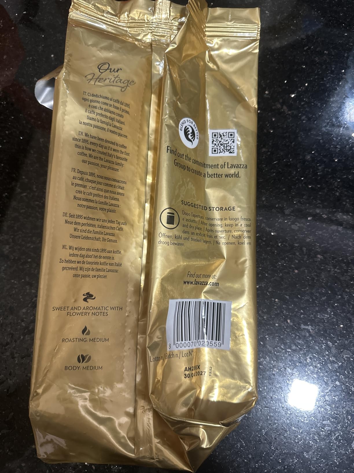 Lavazza Qualità Oro caffè grani 1 kg 100% arabica dolce