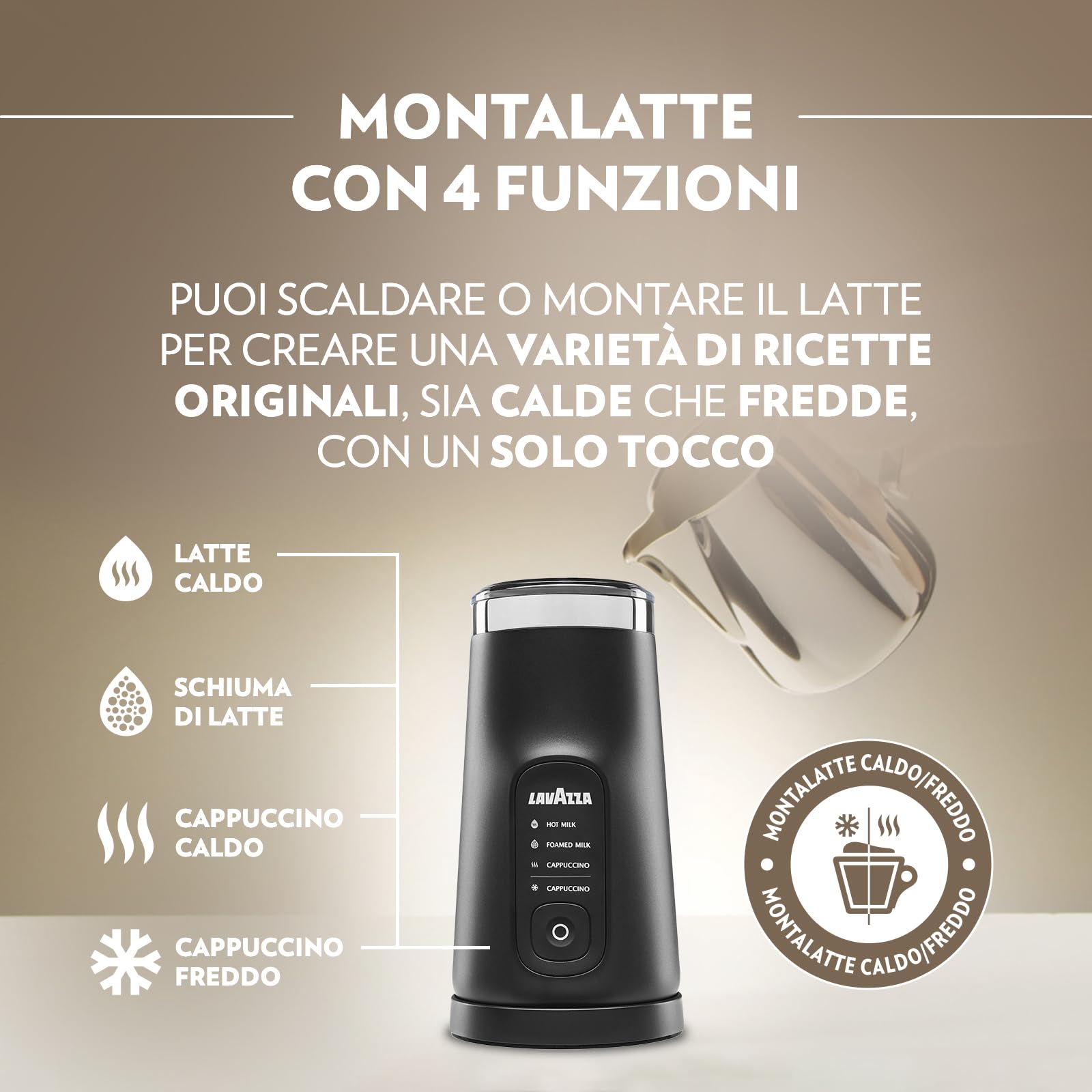 Lavazza MilkEasy Plus Montalatte Elettrico con Frusta Magnetica