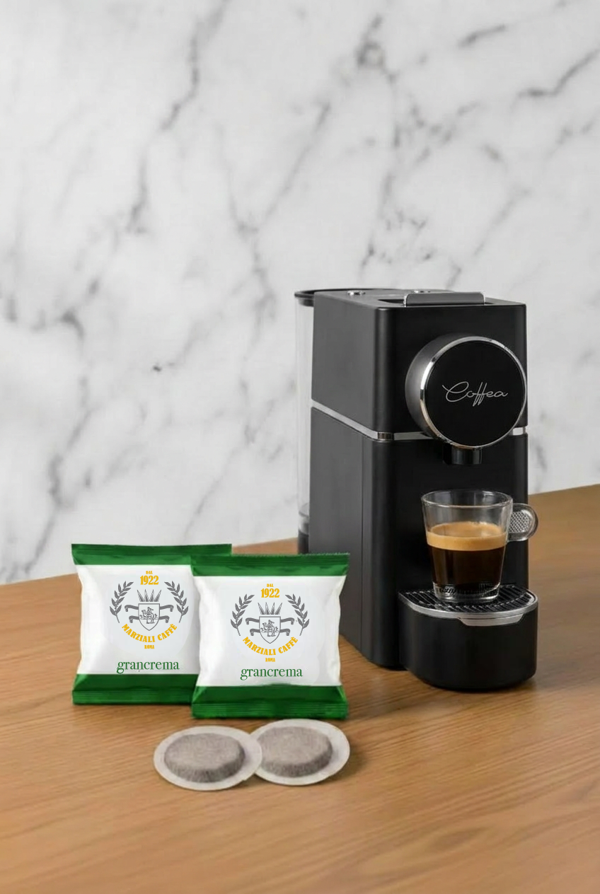 Marziali 450 cialde Grancrema + Macchina Polti Coffea S18 nera kit