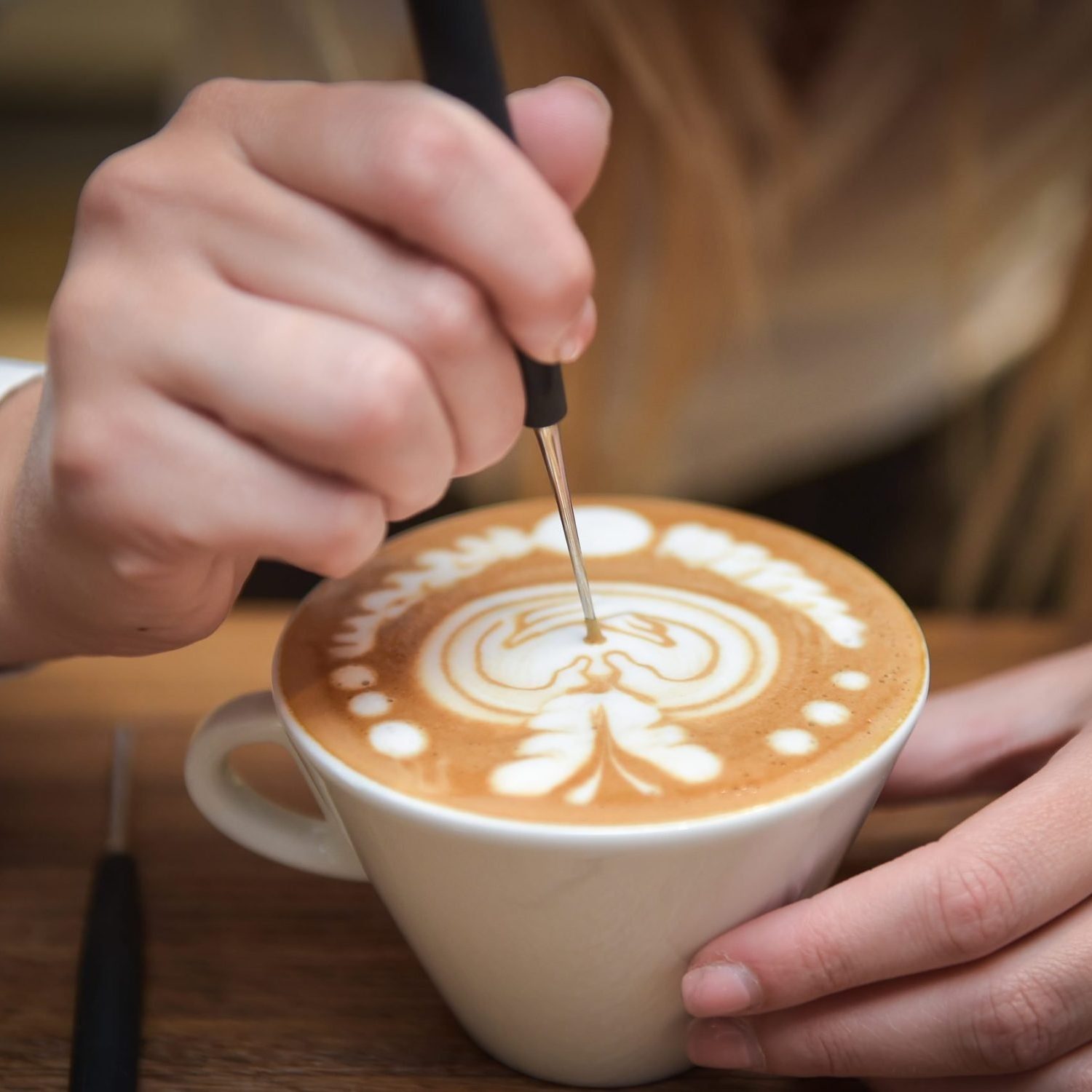 Set penne latte art alluminio decorazione cappuccino