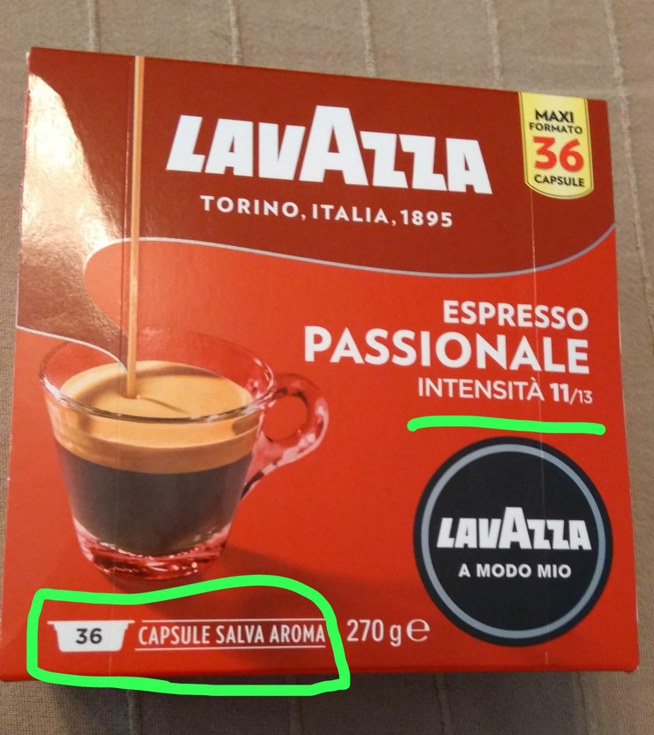 Lavazza A Modo Mio Passionale 180 Capsule Caramello Cioccolato