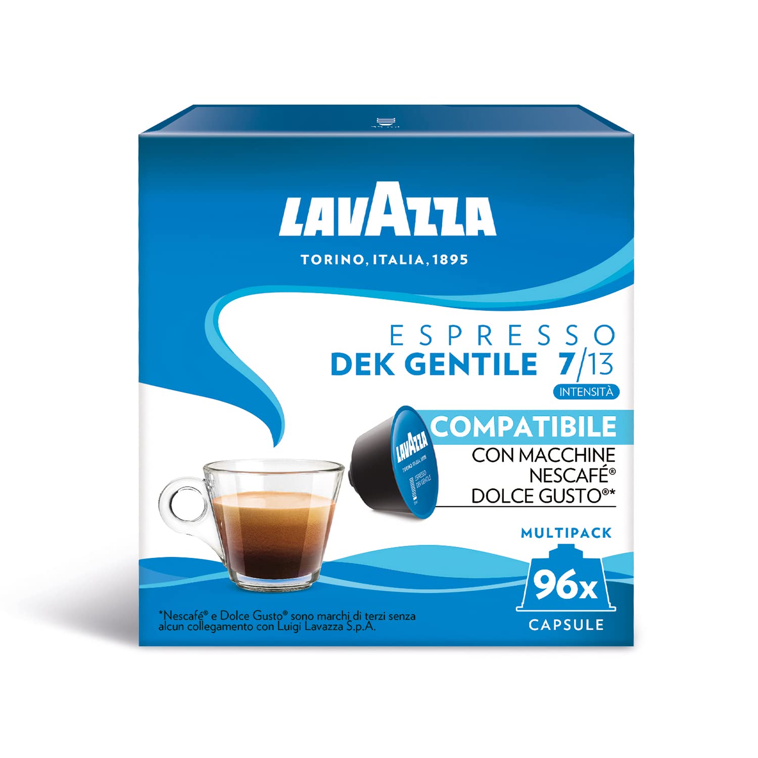 Lavazza Dek Gentile capsule Dolce Gusto decaffeinato 96 pz arabica