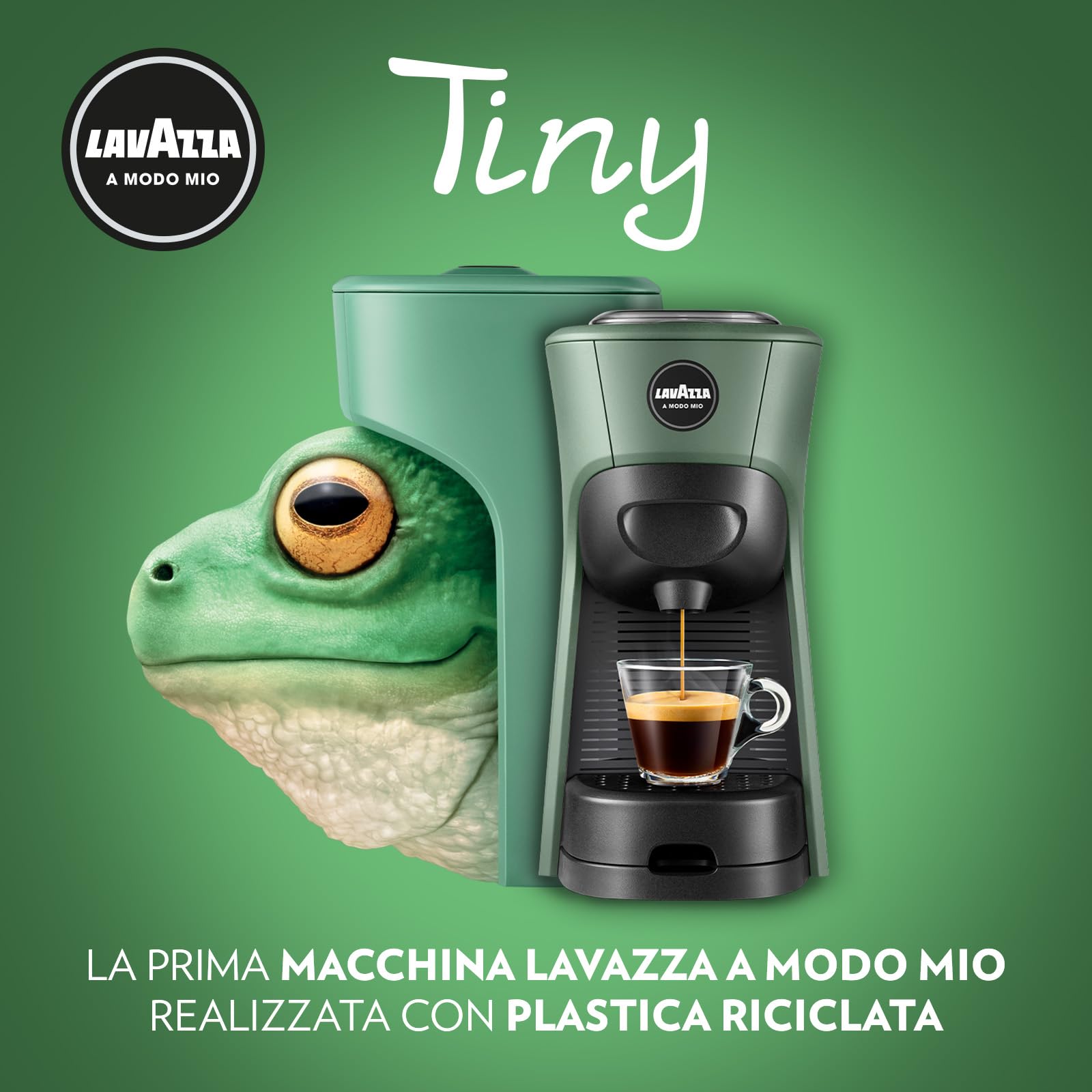 Lavazza A Modo Mio Tiny macchina caffè verde compatta 64 capsule
