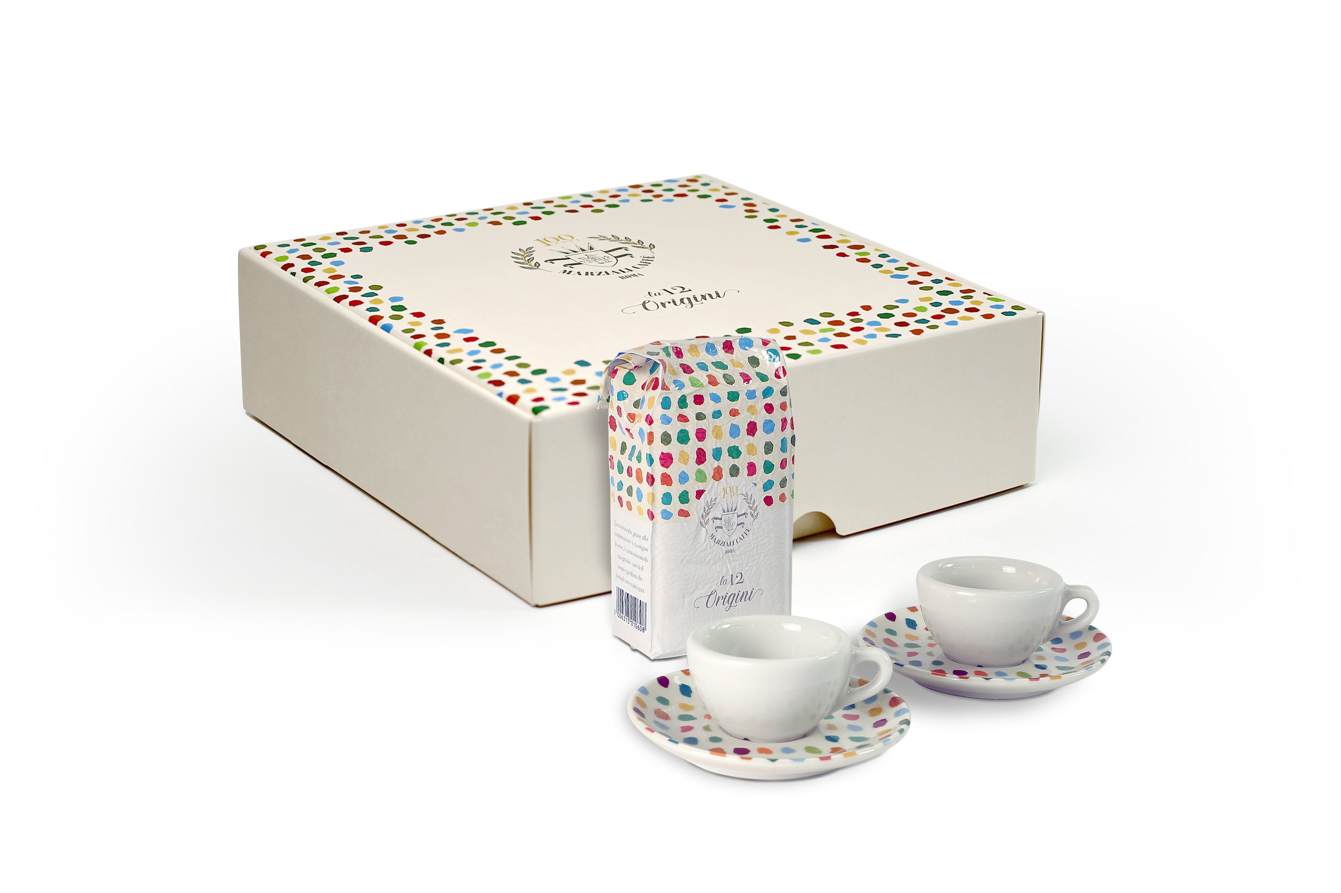 Marziali 12 Origini caffè macinato cofanetto con tazzine