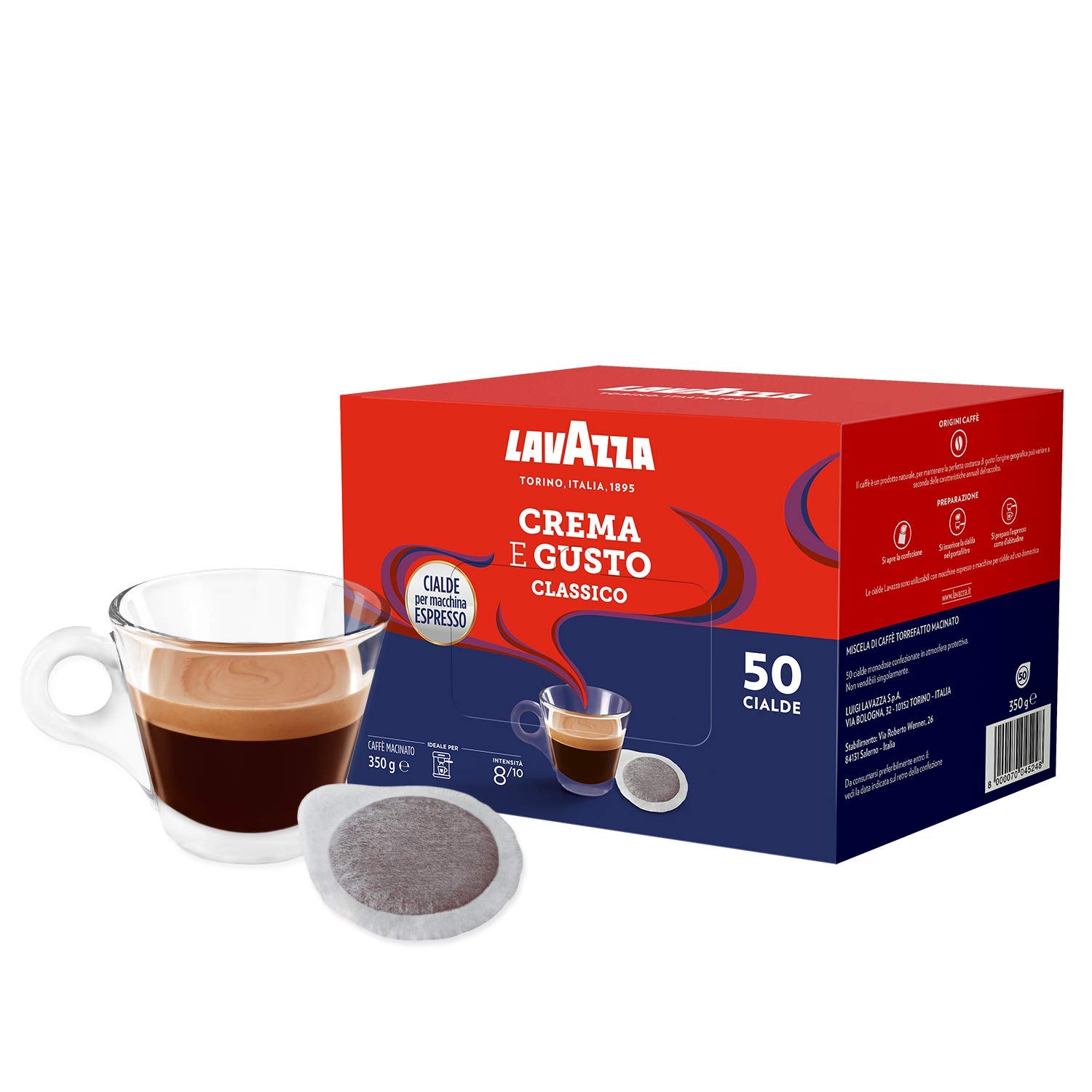 Lavazza Crema e Gusto Classico cialde carta 50 pz legno tabacco