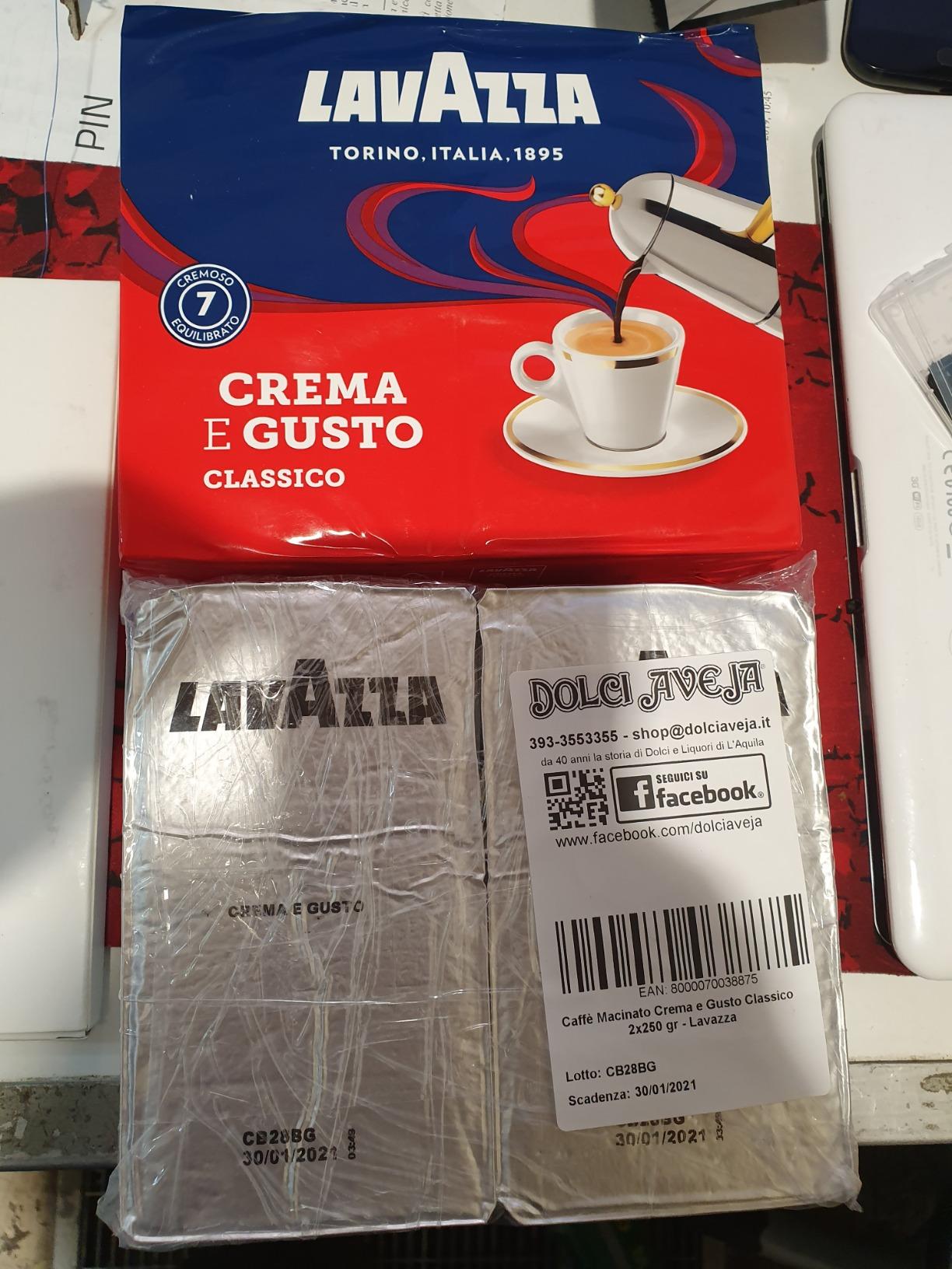 Lavazza Crema e Gusto Classico Caffè Macinato 500 g Cremoso