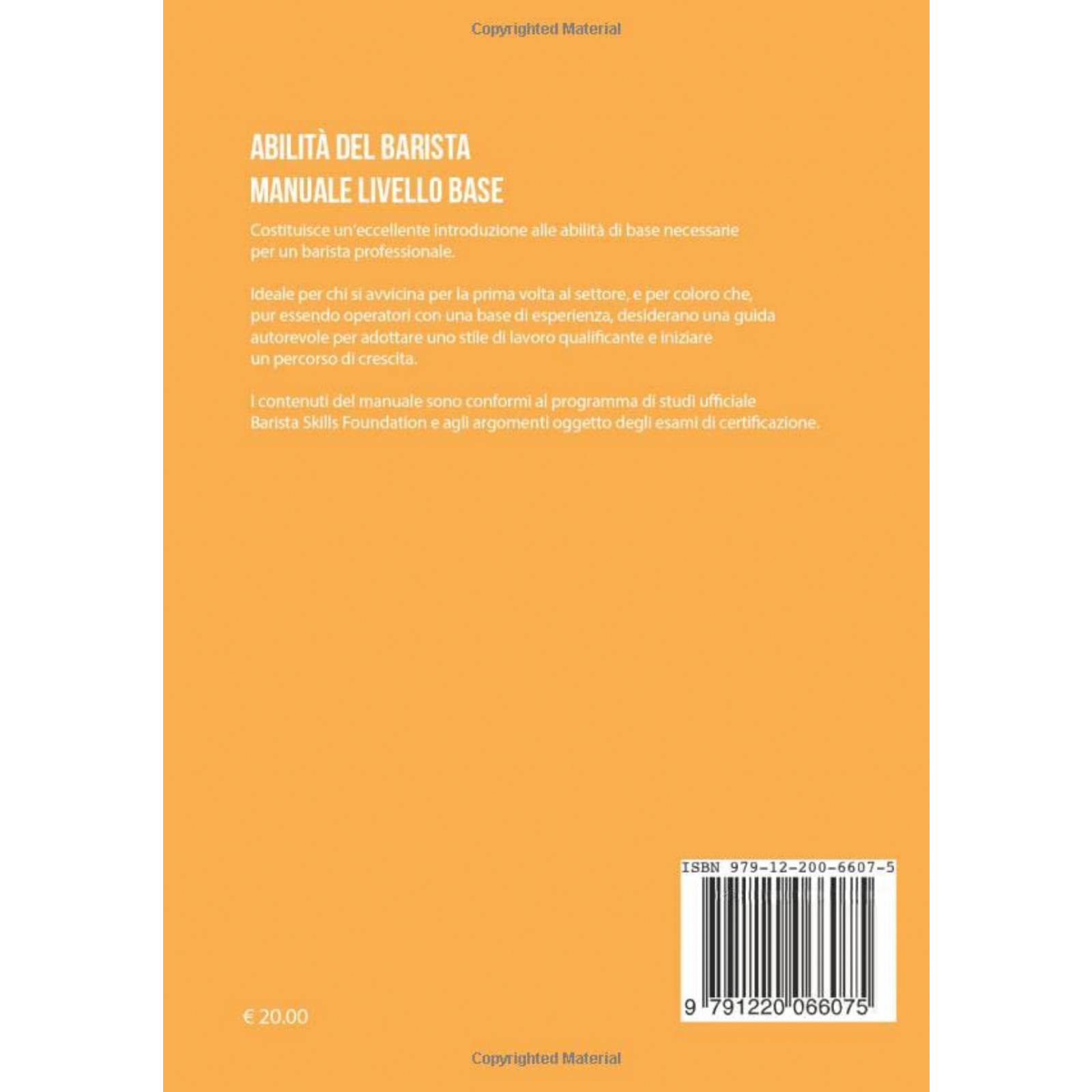 Lot Zero Handbook Abilità del Barista Libro Livello Base