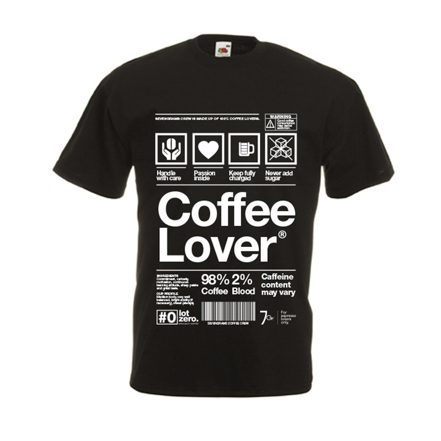 Lot Zero Coffee Lover Maglietta Uomo Cotone Nera