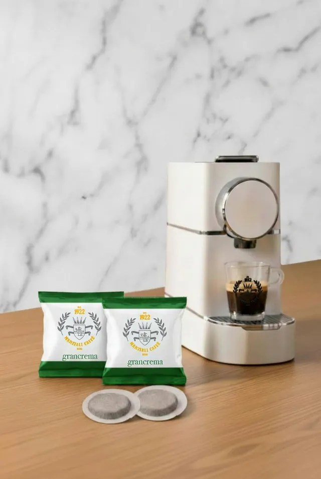 Marziali Coffee Kit 450 cialde Grancrema + Polti S18 bianca