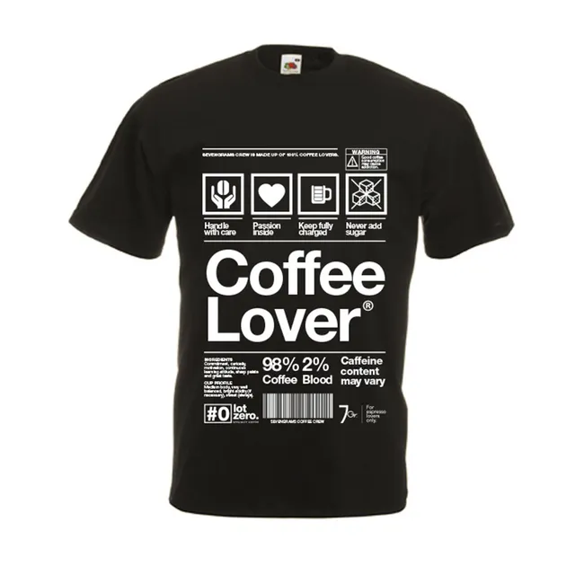 Lot Zero Coffee Lover Maglietta Uomo Cotone Nera