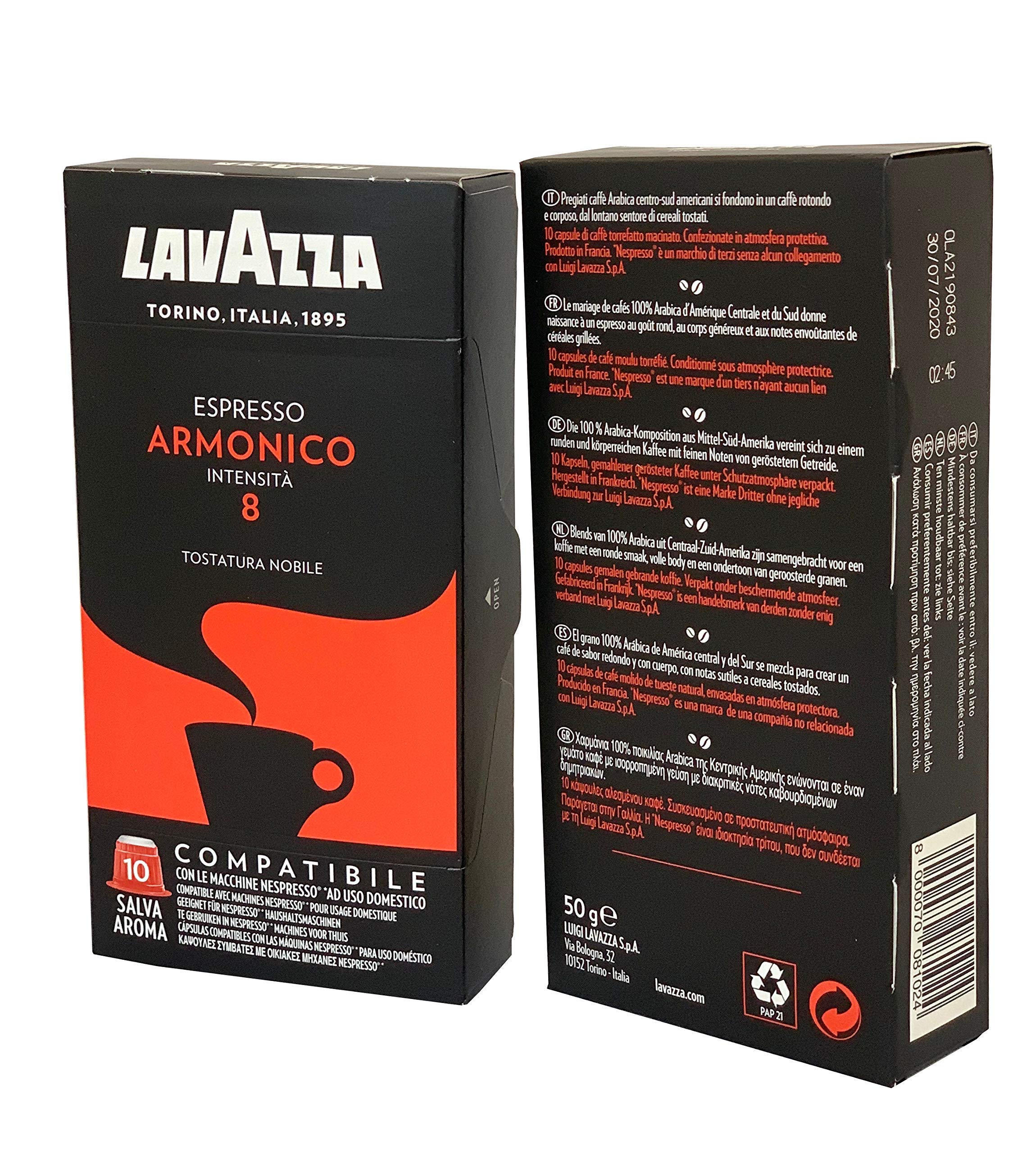 Lavazza Espresso Armonico capsule Nespresso 100 pz arabica