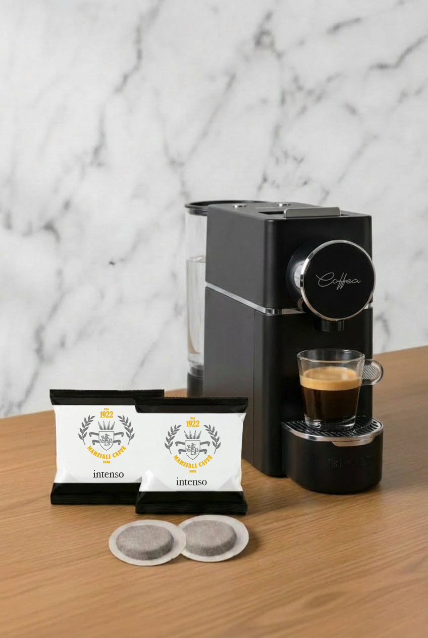 Marziali Coffee Kit 450 cialde Intenso + Polti S18 nera