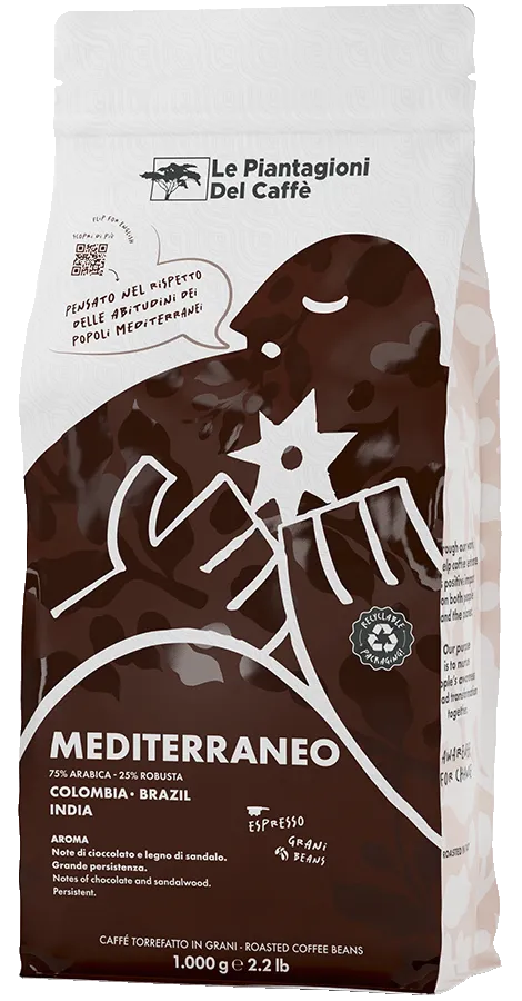 Le Piantagioni Mediterraneo miscela caffè cioccolato 1kg