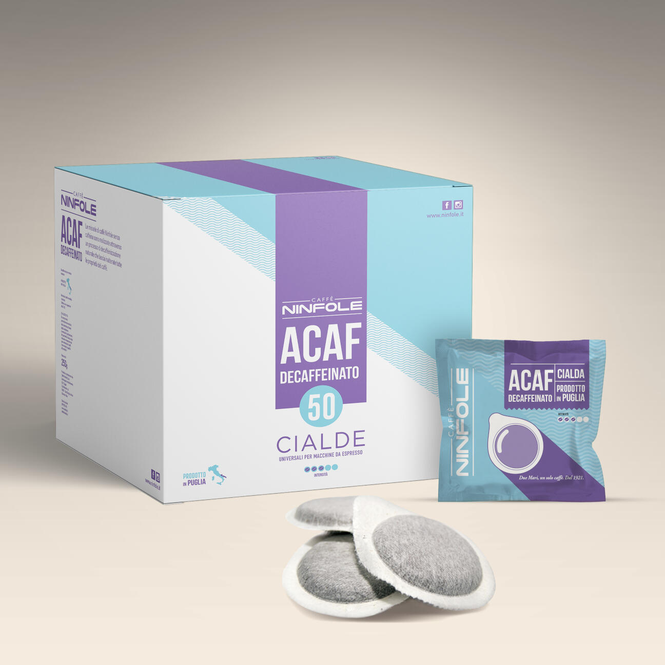 Caffè Ninfole Acaf cialde decaffeinate E.S.E. 50 pezzi