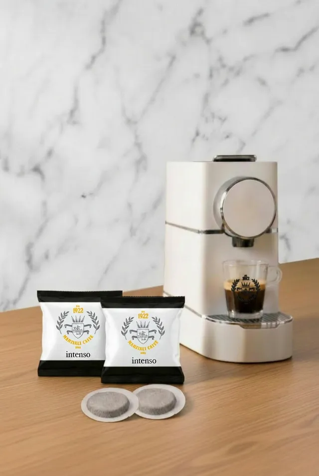 Marziali 450 cialde Intenso + Macchina Polti Coffea S18 bianca kit