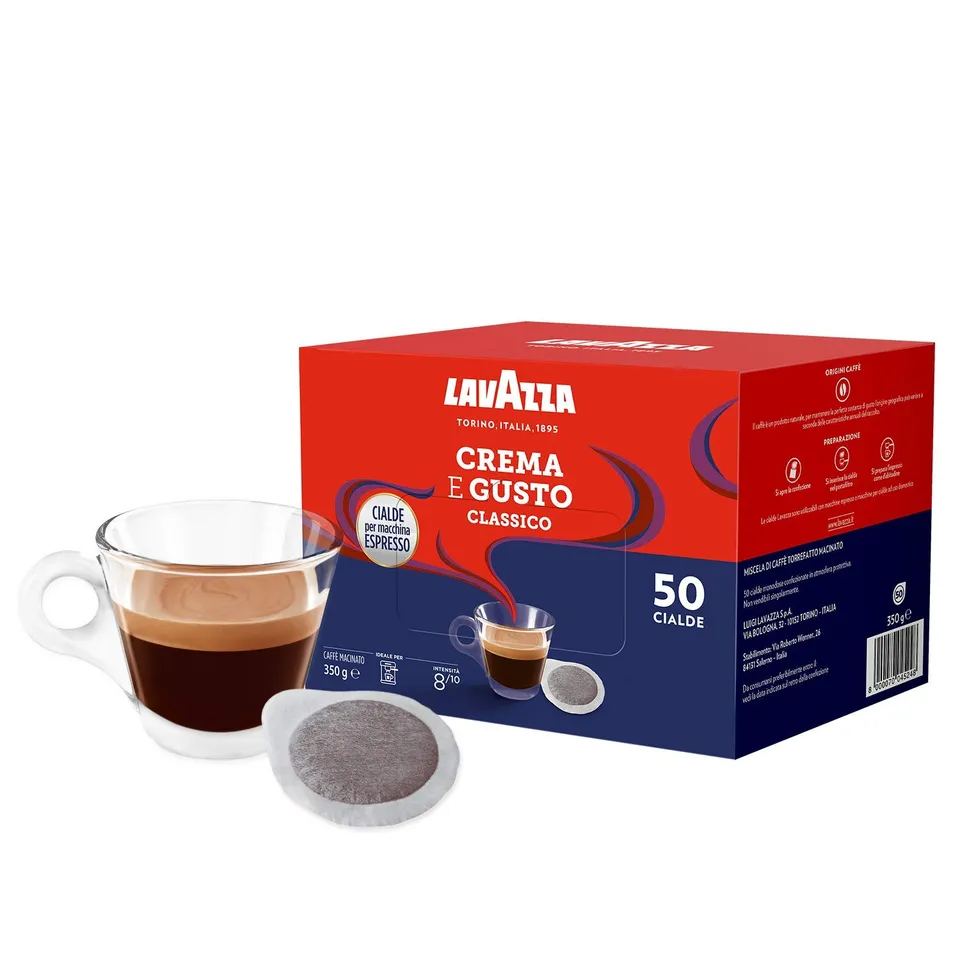 Lavazza Crema e Gusto Classico cialde carta 50 pz legno tabacco