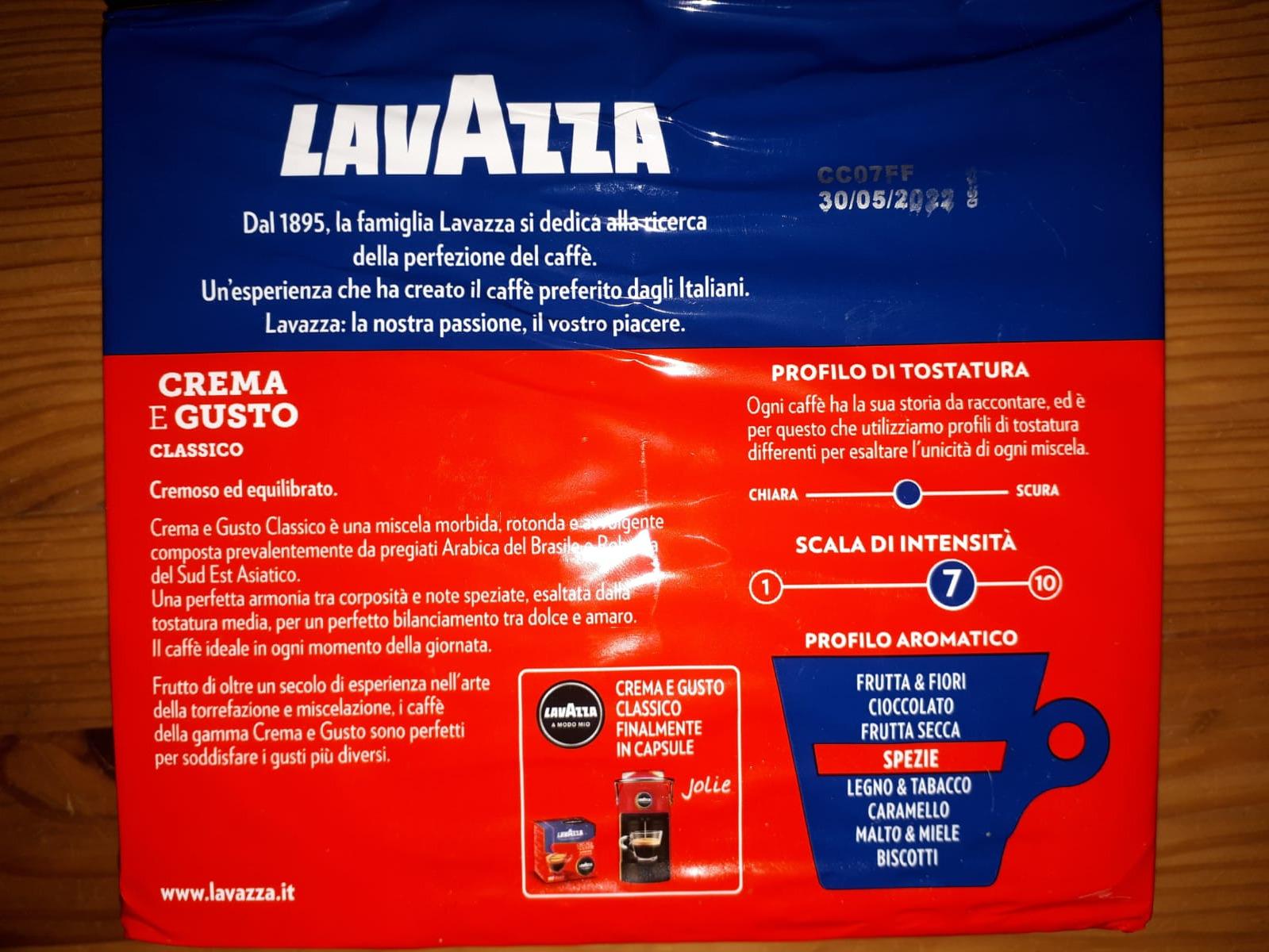 Lavazza Crema e Gusto Classico Caffè Macinato 500 g Cremoso