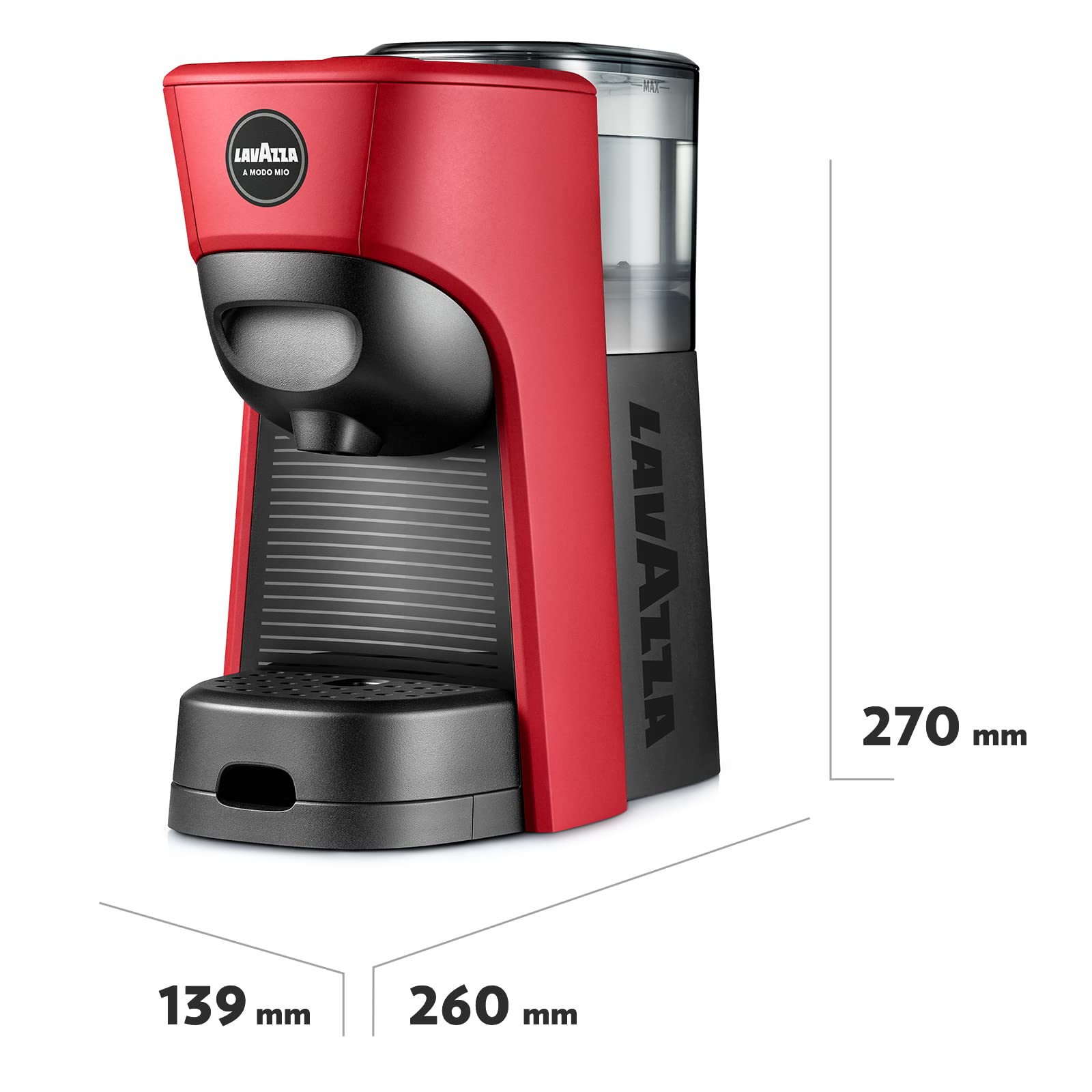 Lavazza A Modo Mio Tiny macchina capsule rossa con 64 capsule