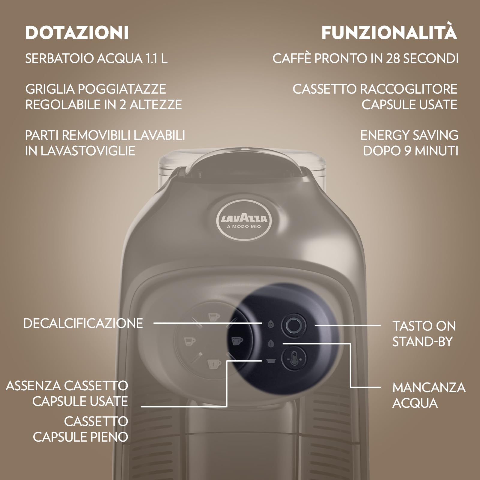 Lavazza Idola macchina A Modo Mio nera touch 64 capsule