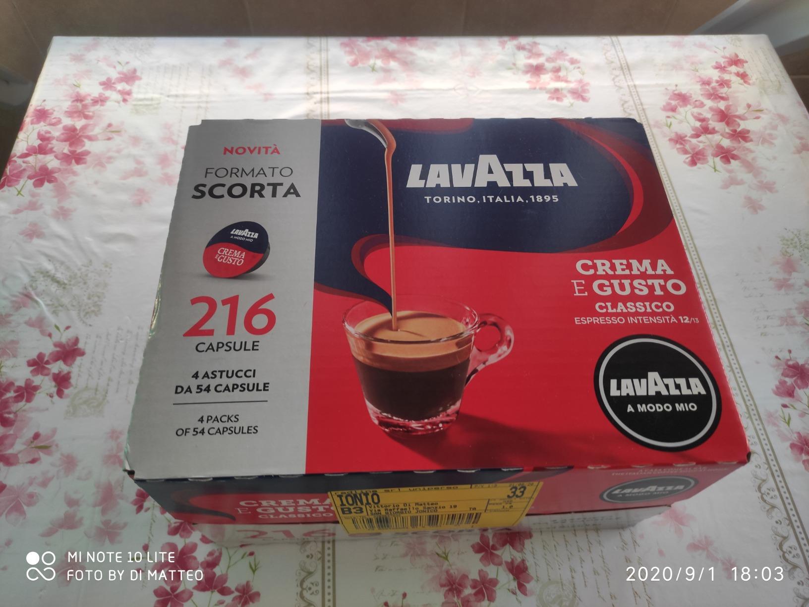 Lavazza Crema e Gusto capsule A Modo Mio 216 pz cioccolato