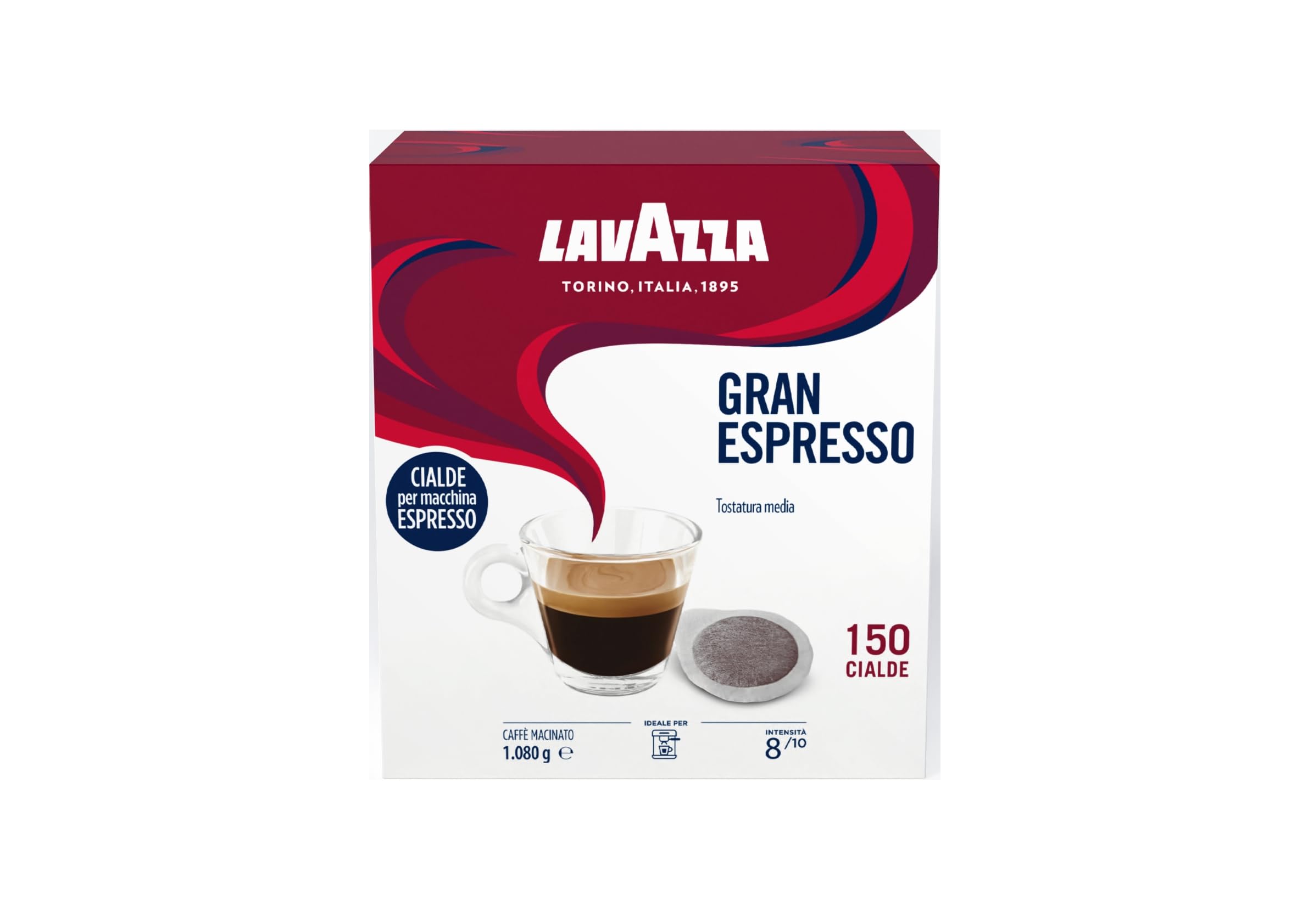 Lavazza Gran Espresso Intenso Cialde ESE 44 mm 150 Pezzi